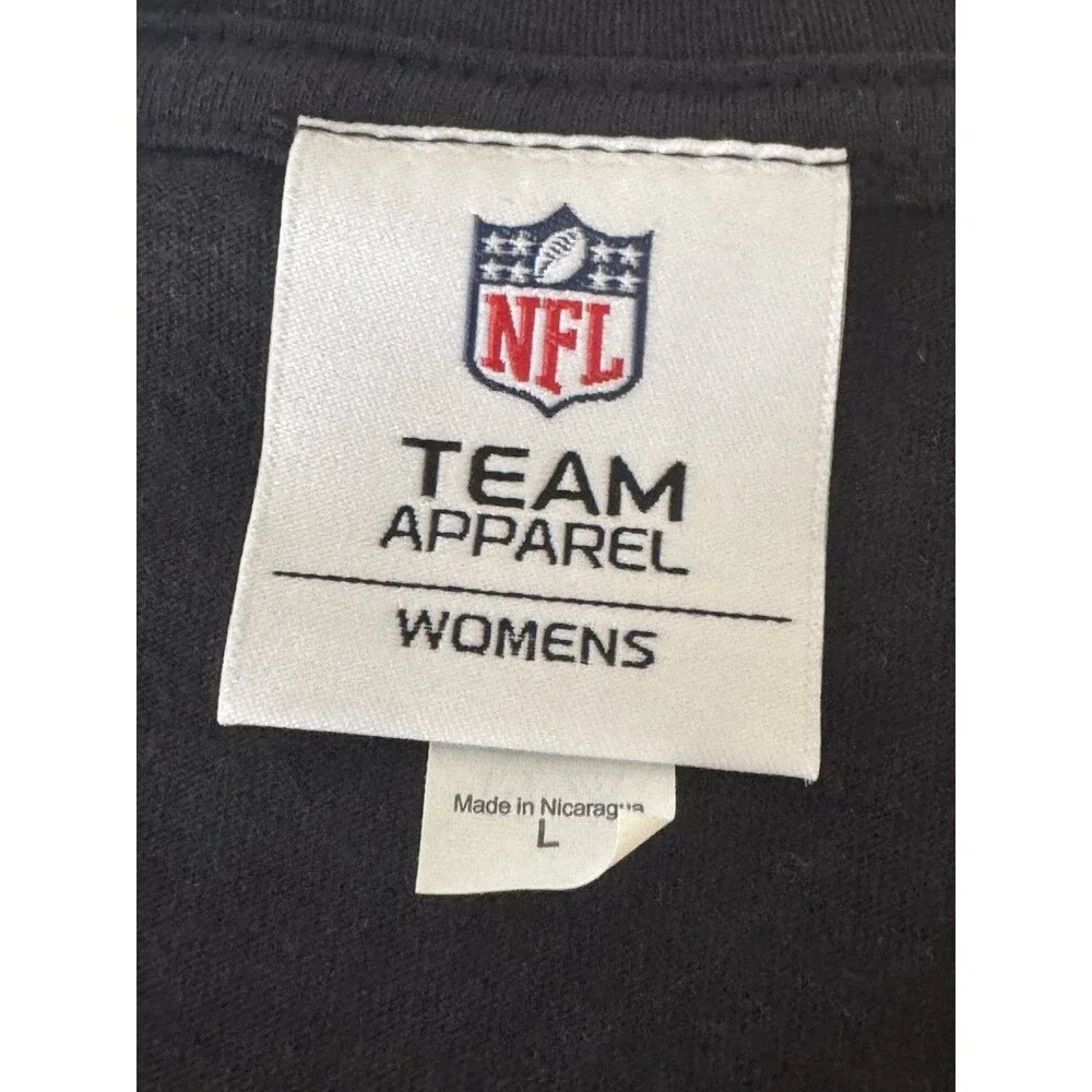 Las Vegas Raiders Womens Large V Neck Graphic T Shirt NFL Team Apparel Black WOT